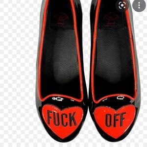 Strange Cult sz10 red and black Lydia flats